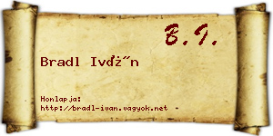 Bradl Iván névjegykártya